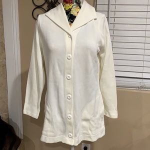 Denim&Co active rib knit  button front long sleeve Jacket